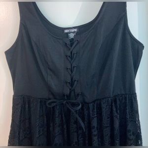 Black Skull Lace Up Maxi Dress Hottopic Plus Size0 NWT